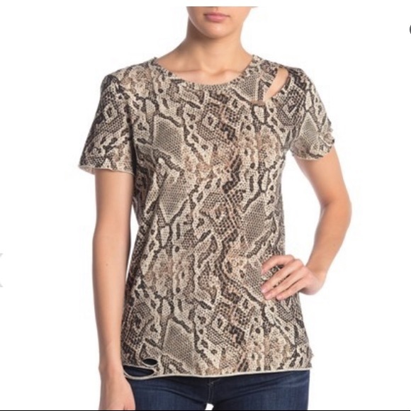 n:PHILANTHROPY distressed snakeskin tee. Size XS - Picture 1 of 7